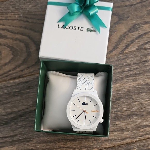 Lacoste White Watch with Blue and Orange Details - Picture 5 of 5